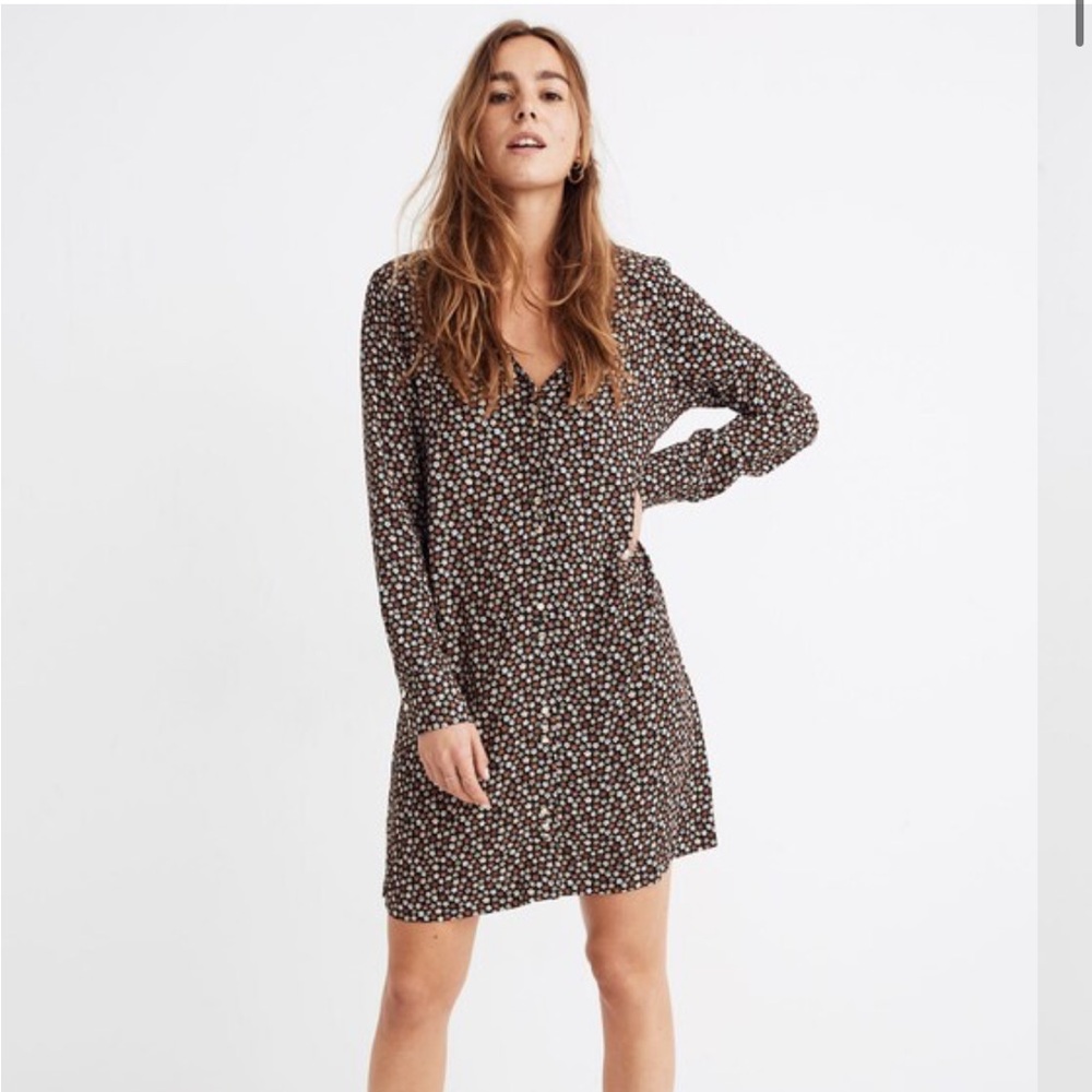Madewell Button-Front Mini Dress Medium